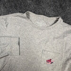 Vineyard Vines Mens Medium Gray Long Sleeve Skiing Whale Pocket T-Shirt 0703